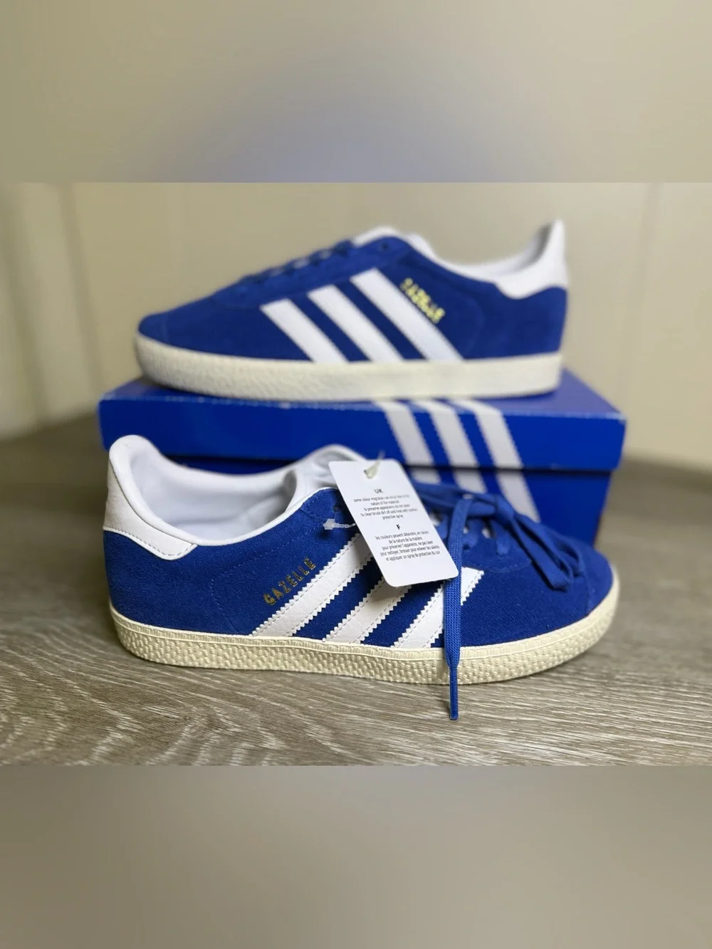 Adidas Gazelle J Royal Blue White Suede Sneakers Shoes Y Size 4 /(BB2501)